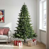 vidaXL Kunstmatige Hinged Kerstboom 210 cm PVC en Metaal Groen