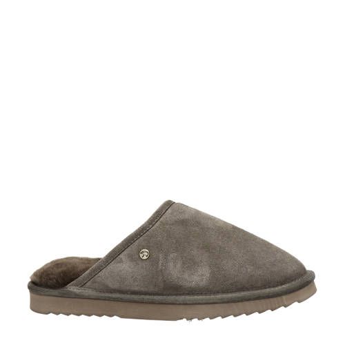 Warmbat Australia Gevoerde Suède Pantoffels - Taupe