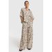 Alix the Label viscose loose fit broek met tekst - beige