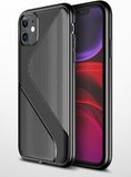 Gestreept siliconen hoesje voor Apple iPhone 11 Pro - Zwart