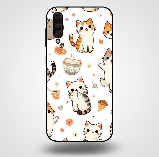 Smartphonica Telefoonhoesje Samsung Galaxy A50 - Katten - TPU Back Cover