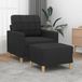 Prolenta Maison Exclusive - Fauteuil met voetenbankje, zwart, 60 cm, gestoffeerd