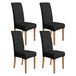 Amazon Basics Stoelhoes, voor eetkamerstoelen, rekbaar, zwart, 4 stuks
