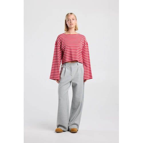 America Today gestreepte longsleeve - rood
