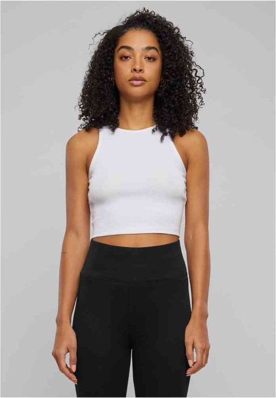 Urban Classics Organic Rib Crop Top - Wit - Maat L - Vrouwen