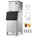 VEVOR Machine à glaçons Rendement 249,5 kg/24 h avec Grand bac de stockage de 136 kg, Appareil de préparation de glaçons autonettoyant, avec écran tactile, pour bar, café, restaurant, entreprise