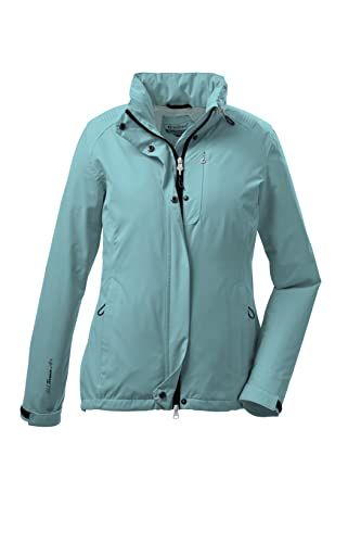 killtec Women's Functional Jacket with Roll-Up Hood, Packable - KOS 25 WMN JCKT, aqua, 46