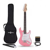 Gear4music 3/4 LA Elektrische Gitaar, Roze, Mini Versterkerpakket