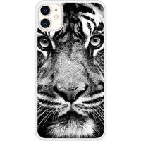 Apple iPhone 11 Tigre blanc et noir Verstevigd hoesje met sublimatie bedrukking