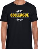 Bellatio Decorations Shoppartners Bv Best colleague ever / beste collega ooit - cadeau t-shirt - zwart - met gele en witte letters - voor heren M