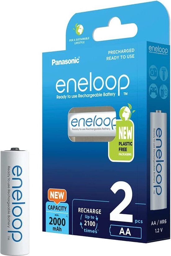 Panasonic eneloop Oplaadbare AA Batterijen - 2000 mAh - NiMH - 2 stuks