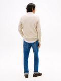 Tommy Hilfiger Herren Strickpullover Baumwolle Unifarben Rundhals Langarm Freizeit