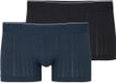 CALIDA Boxershorts Pure & Style 2P Set van 2 Zwart/donkerblauw Gestreept Coton/Élasthanne Maat S