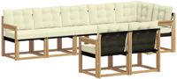 vidaXL Hoek loungeset 8-delig Wit en crème Acaciahout