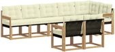 vidaXL Loungehoekbank 8-delig Blanc et crème Acacia