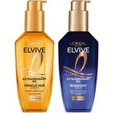 L'Oréal Paris Elvive Extraordinary Oil Nourished Hair Treatment Day and Night Routine Set for Dry Hair