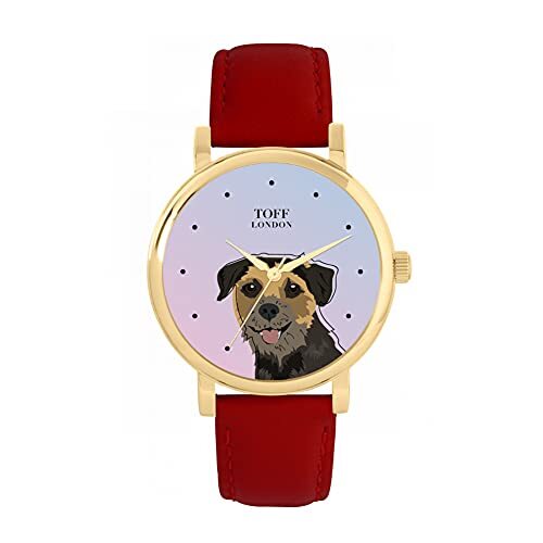 Toff London Border Terrier Hoofd Hondenhorloge