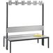 Banc en bois avec patères, double face, avec dossier Basic plus - avec et sans grille - CP