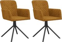 vidaXL Eetkamerstoelen draaibaar 2 stuks fluweel bruin