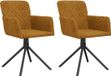 vidaXL Eetkamerstoelen draaibaar 2 stuks fluweel bruin