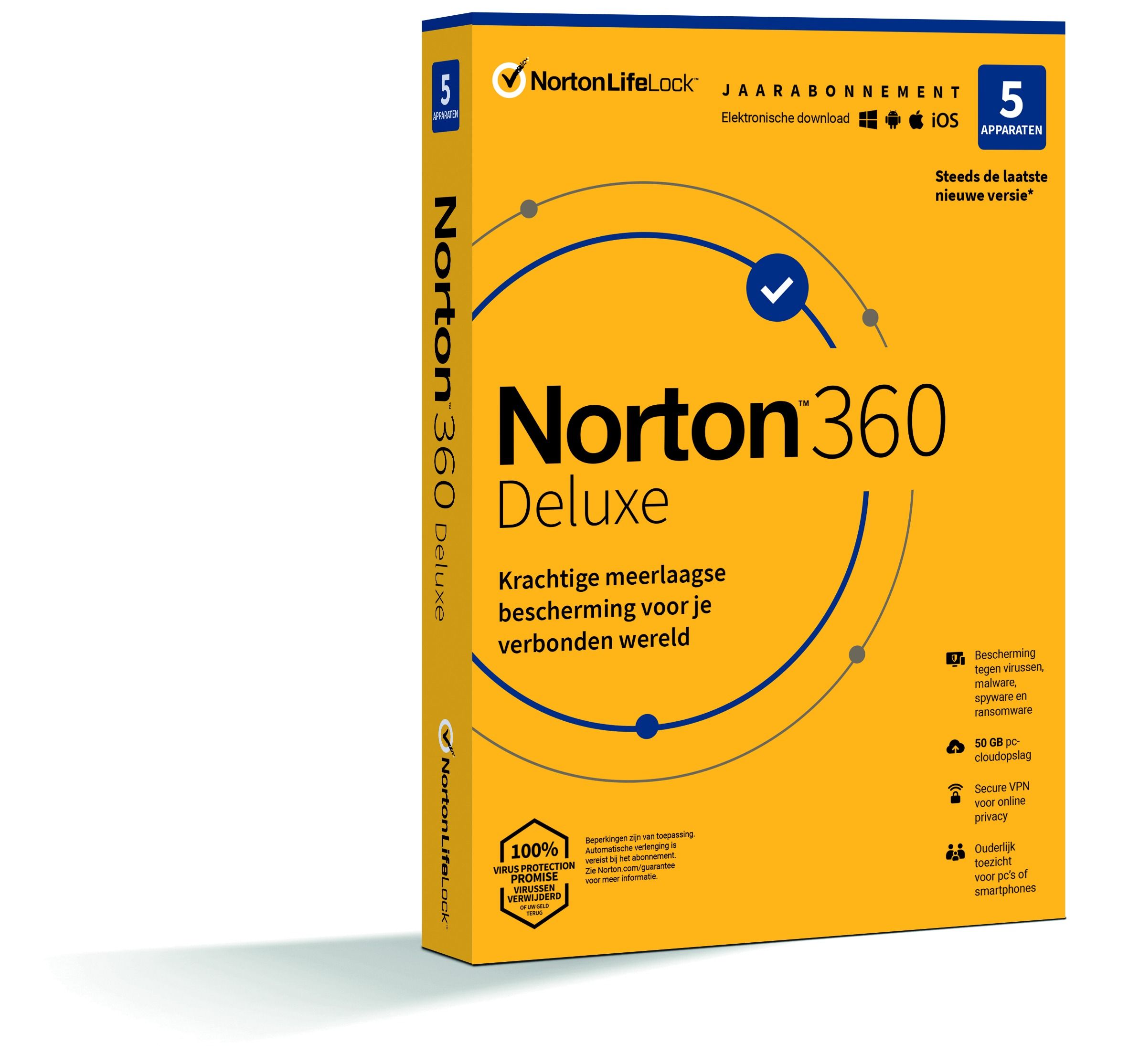 Norton 360 Deluxe (5 apparaten) - Digitale licentie - 2022