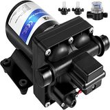 VEVOR Waterpomp, 12 V zelfaanzuigende sproeipomp, 3 GPM RV waterpomp, met drukschakelaar, 45 psi, zelfaanzuigende waterpomp, afneembare zeef, 12 V membraanpomp