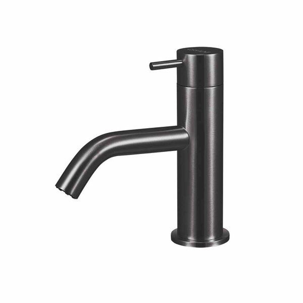 Qisani Flow Opbouw Wastafelkraan - 14.5cm Hoog - Geborsteld Gun Metal - 25600.04