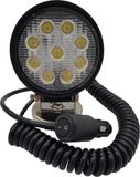 Berger + Schröter LED-werklamp rond, 9x3 W, ca. 2160 lumen, met magnetische voet, behuizing aluminium, glas polycarbonaat (rond)