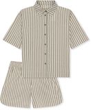 SCHIESSER Pyjama ' Selected Premium ' beige / olijfgroen / offwhite