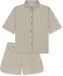 SCHIESSER Pyjama ' Selected Premium ' beige / olijfgroen / offwhite