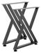 Pieds de table en acier, forme X, 74x61 cm, 2 pièces, noir