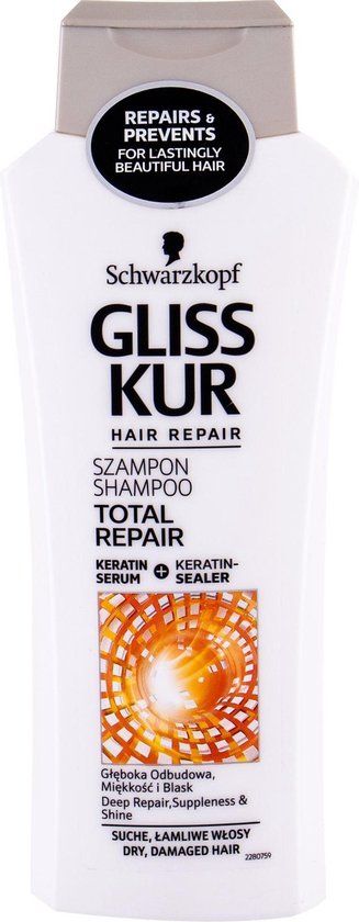 Schwarzkopf Gliss Kur Total Repair Shampoo Deep Restorative Hair Shampoo 400Ml