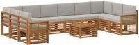 vidaXL - Buiten - bank - set - 10 - zitplekken - Naturel en lichtgrijs