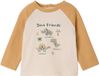 Vertbaudet T-shirt baby met lange mouwen en een geplaatste print aan de voorkant currygeel