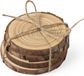 Merkloos / Sans marque Dennenhout Glazenonderzetters - 12x stuks - rond - glas onderleggers - D10 cm