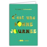 AFIE 69-9031 Gelukkige Verjaardagskaart Gelukkige Dag Citroen Vitamina Letters van Goud Glanzend Goud + Envelop 12 x 17,5 cm Citrus Goede Gezondheid Binnen Wit Creatie Print Gemaakt in Frankrijk