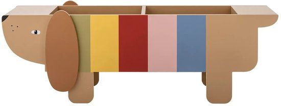 Bloomingville Mini Charlie opberg bak hout multicolor 108cm