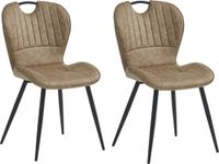 Colenis® Alico Eetkamerstoel - Set van 2 - Beige - Microfiber Stof - Design