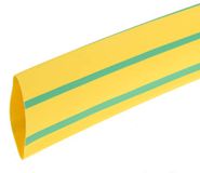 RS PRO Warmtekrimpkous, polyolefine, groen, geel, Ø 18 mm, krimpverhouding 3:1, lengte 3 m, rol van 3 meter