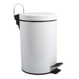 MSV - Cosmetische Afvalbak Voor In De Badkamer - Roestvrij Staal Met Uitneembare Binnenemmer - Elegante Pedaalemmer - Compact en Praktisch - Wit - 3L