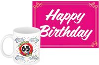 Bellatio Decorations Koffiemok 65 Jaar - Wit Keramiek - 300ml