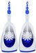 Buemag 2x stuks wc-borstel - toiletborstel met houder - blauw/wit - 41.5 cm - kunststof - toilet/garnituur