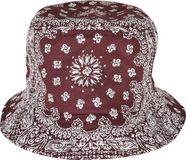 Urban Classics Bandana Print Bucket Hat Bordeaux Rood