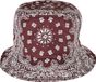 Urban Classics Bandana Print Bucket Hat Bordeaux Rood