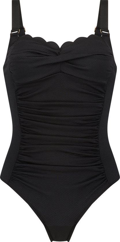 Hunkemöller Scallop Badpak Dames - Zwart - Maat 36