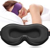 Umisleep slaapmasker voor zijslapers, 3D-oogkassen en verstelbare elastische band, lichtwerend en ademend, oogmasker voor mannen en vrouwen, geschikt voor reisyoga, paars