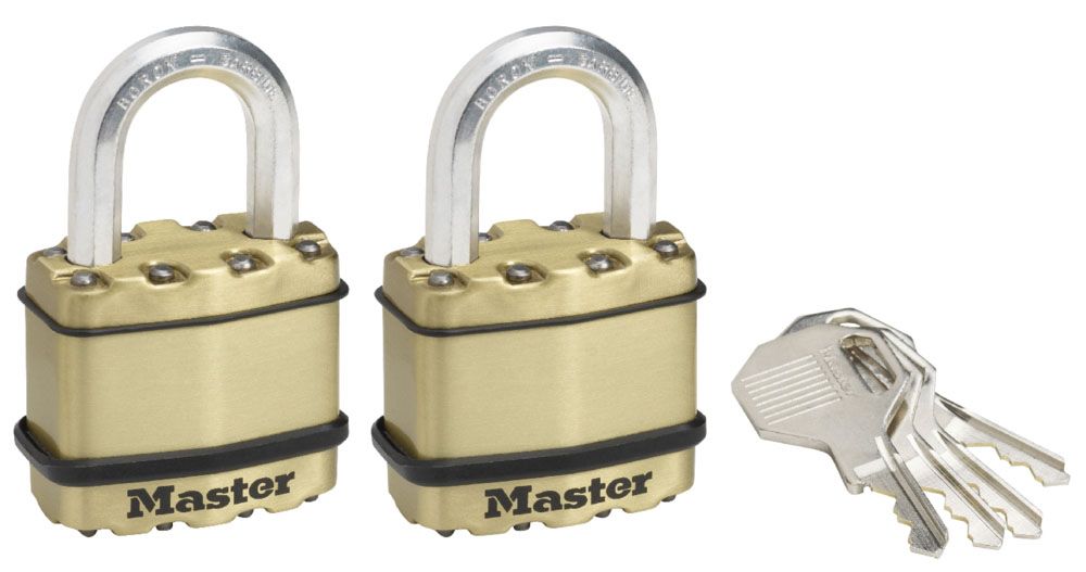 Masterlock 45 mm hangslot - gelamineerd staal - koper - 2 stuks
