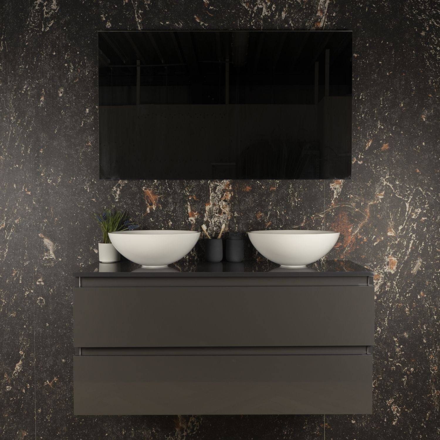 Boss & Wessing Paris 120 cm Badmeubel - Hoogglans Antraciet