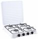 Brock Electronics Plaque de cuisson à gaz 4 feux – Appareil de cuisson de camping et cuisinière de camping – Cuisinière à gaz portable pour butane et propane – Blanc