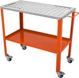 VEVOR Mobiele Lastafel 91.4x45.7cm Laswerkbank 544kg Laadvermogen Gatentafel 94 Gaten (φ1.6cm) Werkbank Koolstofstalen Werktafel Laskar met Wielen 4 Gereedschapssleuven
